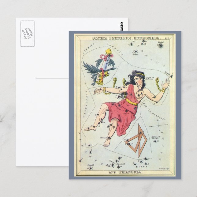Urania's Mirror, Vintage Astronomy Celestial Map Postcard (Front/Back)