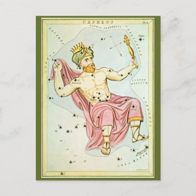 Urania's Mirror, Vintage Astronomy Celestial Map Postcard (Front)