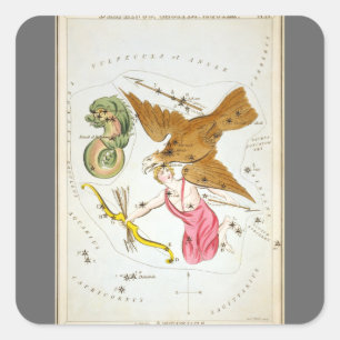 Urania's Mirror, Vintage Astronomy Celestial Map Square Sticker