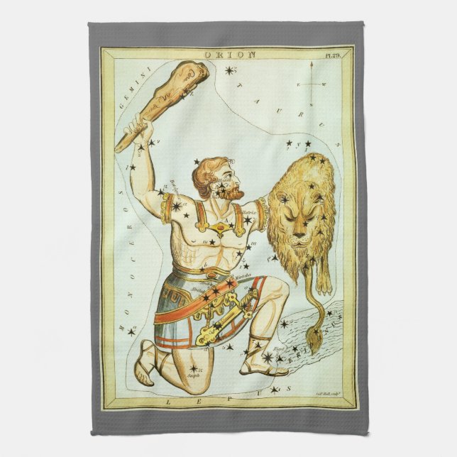 Urania's Mirror, Vintage Astronomy Celestial Map Tea Towel (Vertical)