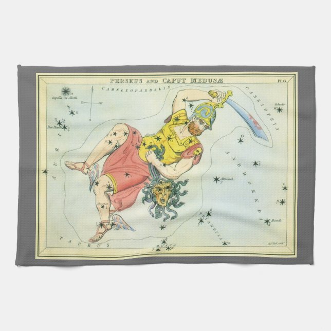 Urania's Mirror, Vintage Astronomy Celestial Map Tea Towel (Horizontal)