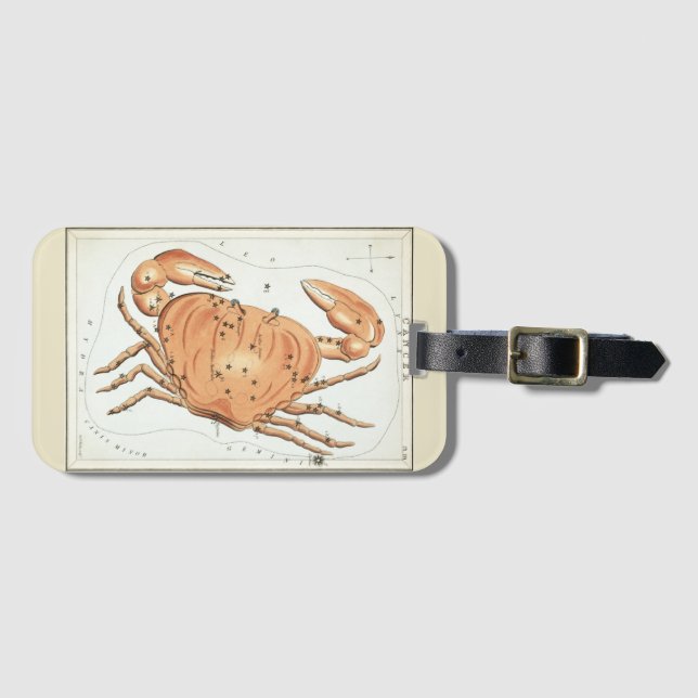 Urania's Mirror, Vintage Cancer Constellation Luggage Tag (Front Horizontal)