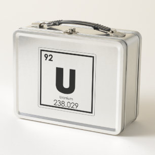 Uranium chemical element symbol chemistry formula metal lunch box