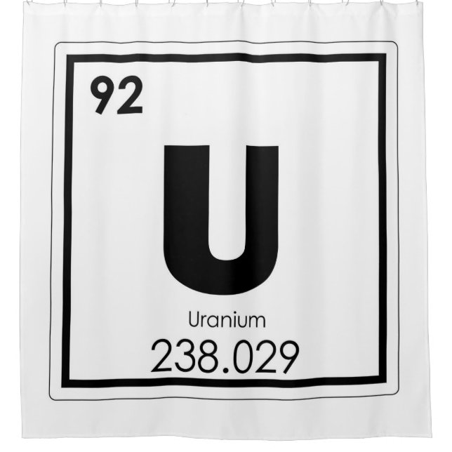 Uranium chemical element symbol chemistry formula shower curtain (Front)