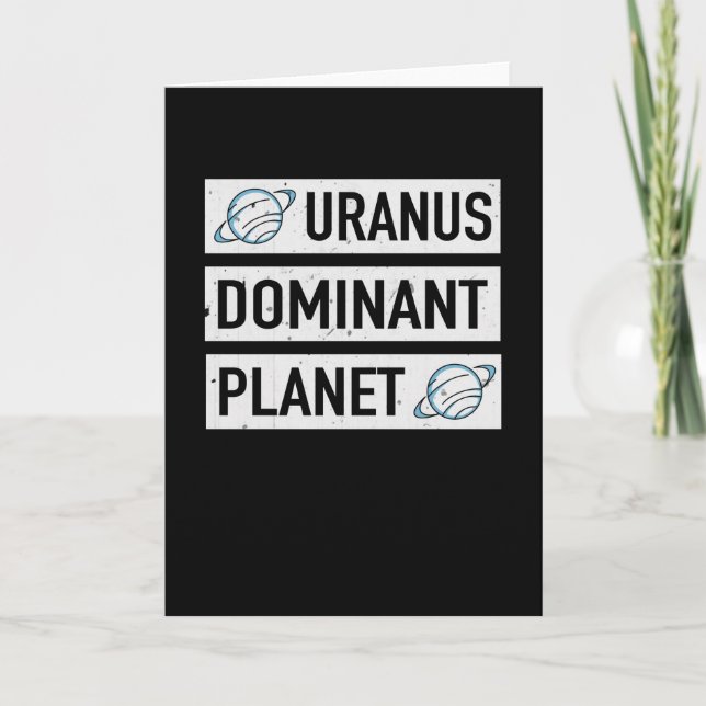 Uranus Dominant Planet Solar System Pun Card (Front)