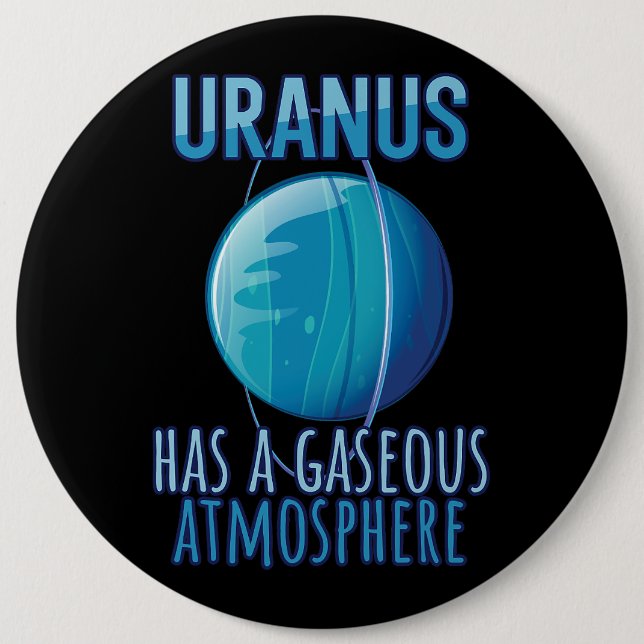 Uranus has a gaseous atmosphere Astronomy Astrolog 6 Cm Round Badge (Front)