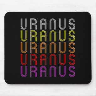 Uranus Planet Retro Vintage Astronomy T-Shirt Mouse Mat