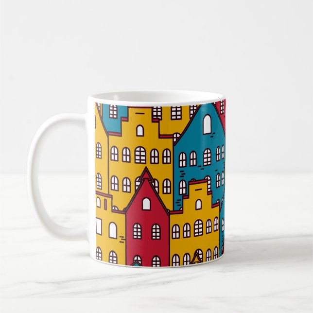 Urban abstract: vintage city pattern coffee mug (Left)