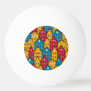 Urban abstract: vintage city pattern ping pong ball