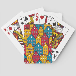 Urban abstract: vintage city pattern playing cards