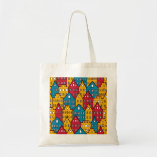Urban abstract: vintage city pattern tote bag