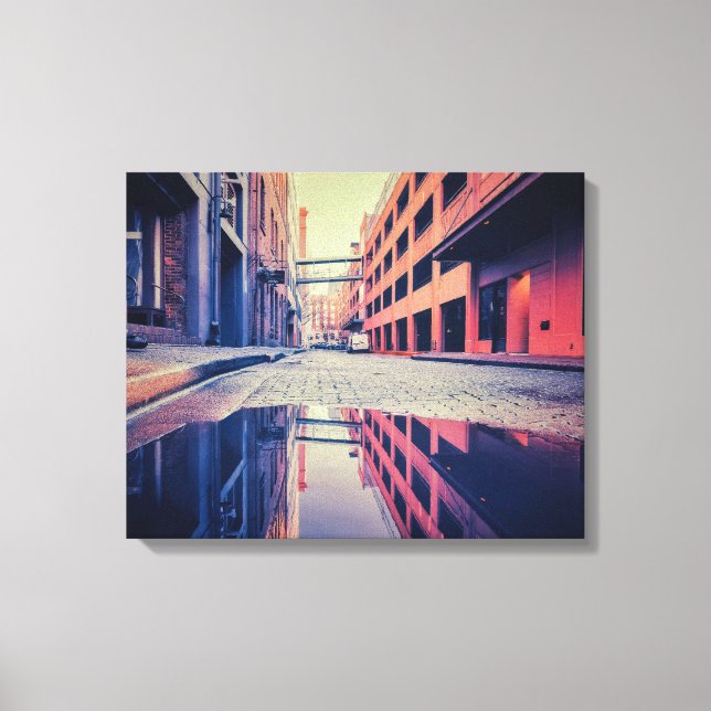 Urban Alleyway Reflection Canvas Print (Front)