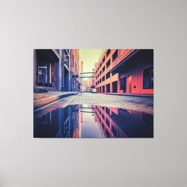 Urban Alleyway Reflection Canvas Print (Front)