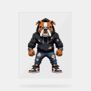 Urban Alpha Bulldog – Street Style Mascot  Acrylic Sign