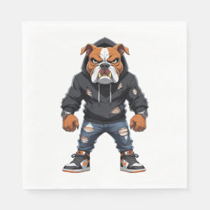 Urban Alpha Bulldog – Street Style Mascot  Napkin