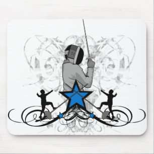 Urban and Hip Fencing Illustration Mouse Mat