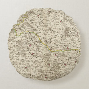 Urban areas of Germany 2 Round Cushion