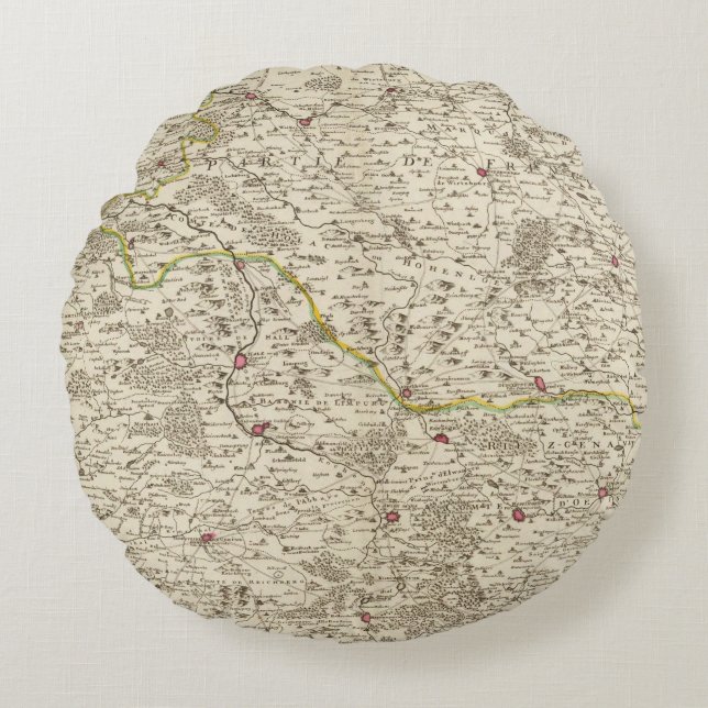 Urban areas of Germany 2 Round Cushion (Front)