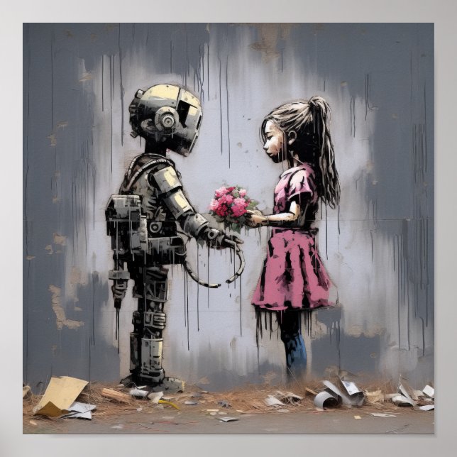 Urban Art Delight: Banksy Street Art featuring a R Poster (Front)