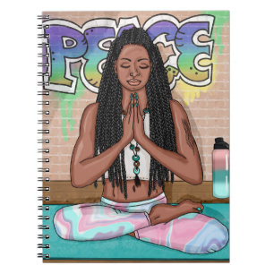 Urban Art   Pretty Woman doing Meditation  Notebook
