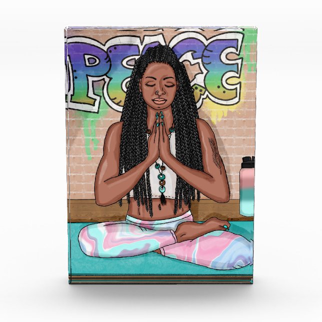Urban Art | Pretty Woman doing Meditation  Photo Block (Front)