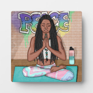 Urban Art   Pretty Woman doing Meditation     Plaque