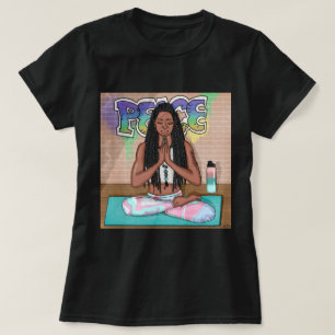 Urban Art Pretty Woman doing Meditation T-Shirt