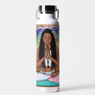 Urban Art Pretty Woman doing Meditation Water Bottle