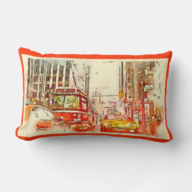 Urban Art, Throw Pillow, Toronto Lumbar Cushion (Front)