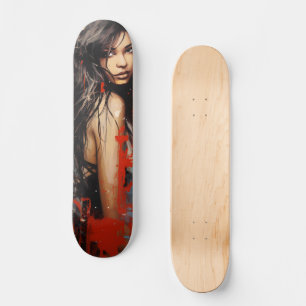 Urban Art Woman  Skateboard