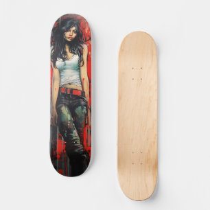 Urban Art Woman Skateboard