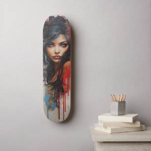 Urban Art Woman  Skateboard