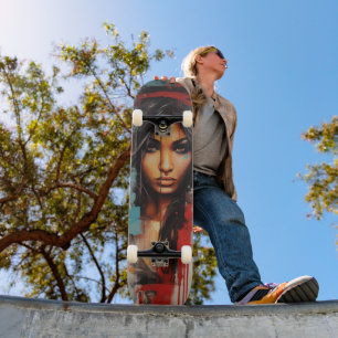Urban Art Woman Skateboard