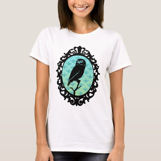 Urban Artistic Ornated Framed Owl T-Shirt (Front)