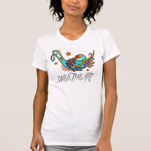 Urban Artistic Sweetheart Swallow Tattoo Bird T-Shirt