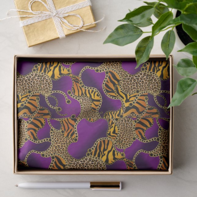 Urban Baroque Gold Chains Animal Print Tissue Paper (Gift)