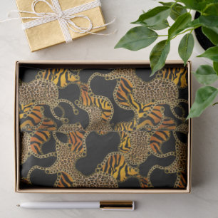 Urban Baroque Gold Chains Animal Print Tissue Paper