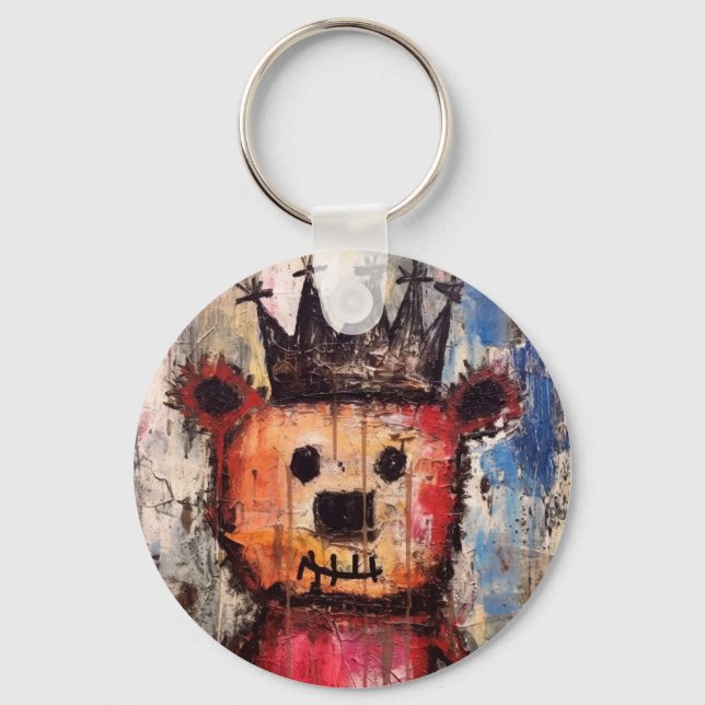 Urban Bear King GRAFFITI Key Ring (Front)