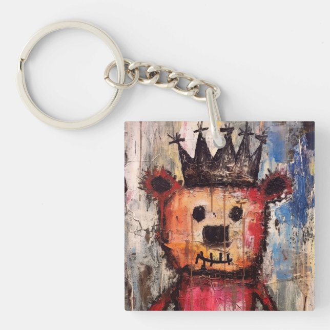 Urban Bear King GRAFFITI Key Ring (Front)