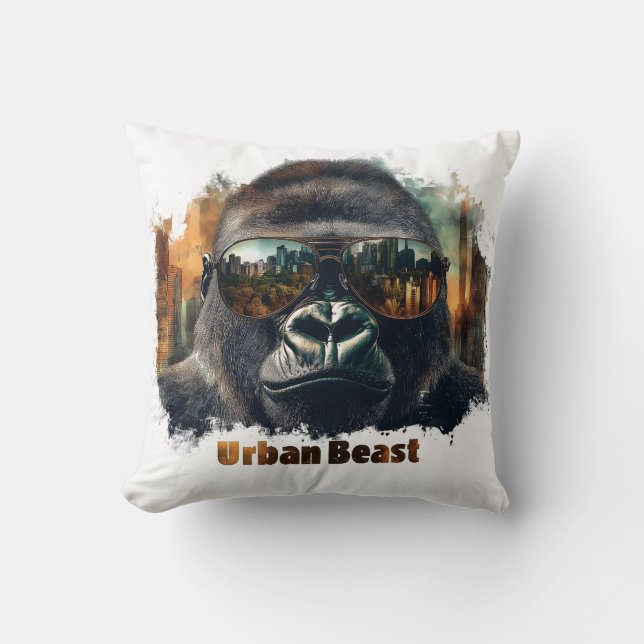 Urban Beast Gorilla with Sunglasses Cushion (Front)