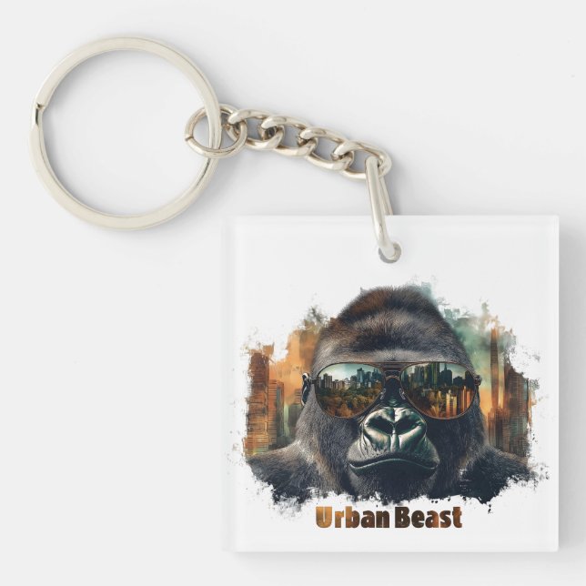 Urban Beast Gorilla with Sunglasses Key Ring (Front)
