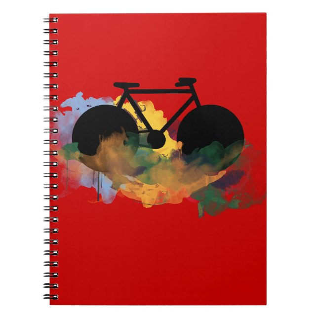 urban bicycle art graphic illustration notebook (Front)
