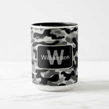 Urban Black And White Camo With Personalisation