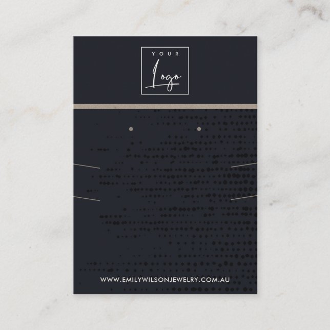 URBAN BLACK KRAFT DOTS NECKLACE EARRING DISPLAY BUSINESS CARD (Front)