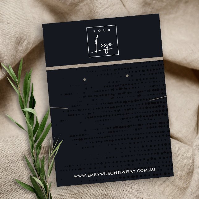 URBAN BLACK KRAFT DOTS NECKLACE EARRING DISPLAY BUSINESS CARD (Creator Uploaded)