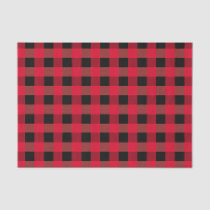 Urban black red buffalo plaid  tissue paper