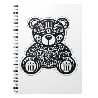 Urban Black & White Bear Spiral Notebook