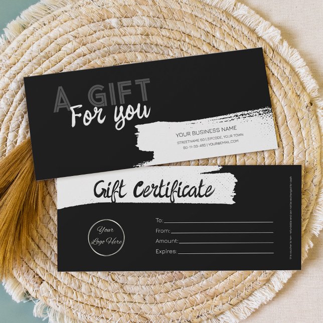 Urban black with logo masculine gift certificate  (Creator Uploaded)