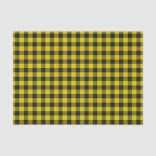 Urban Black yellow tartan plaid Tissue Paper