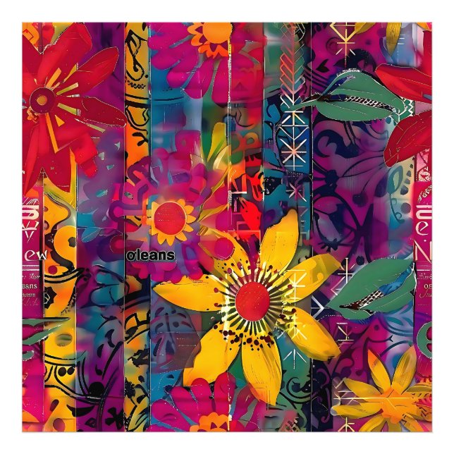 Urban Bloom  Vivid Graffiti Flower Explosio Poster (Front)